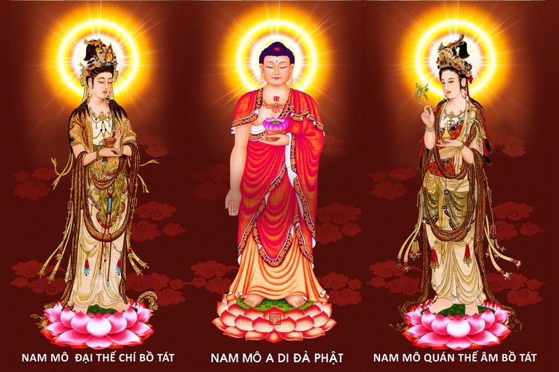 Tranh Tam Thánh Phật 